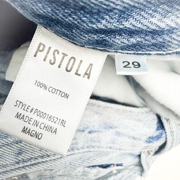 Pistola Magno Wide Leg Light Wash Seam Accented Denim Jeans Size 29 - Picture 6 of 7
